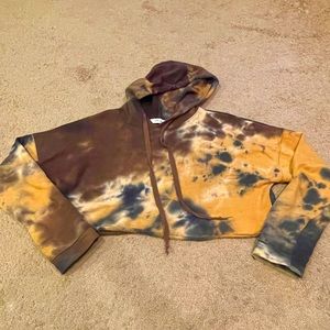 Molly Green Tie-Dye Cropped Sweatshirt Hoodie